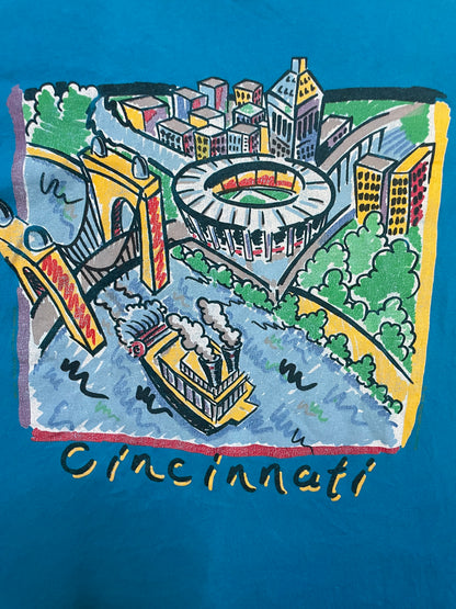 Vintage 1990s Cincinnati Art  tee