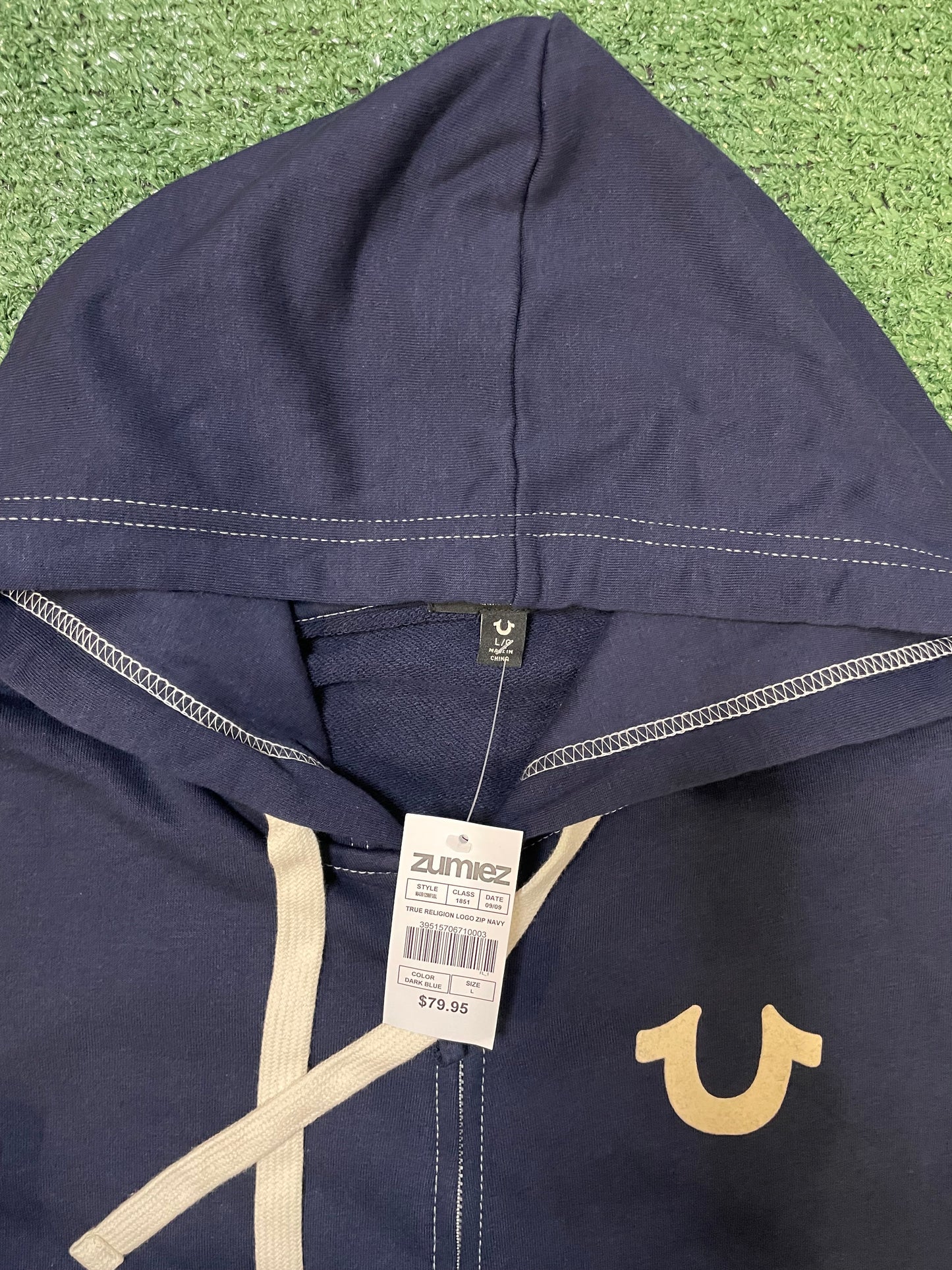 True Religion Buddha navy zip up hoodie