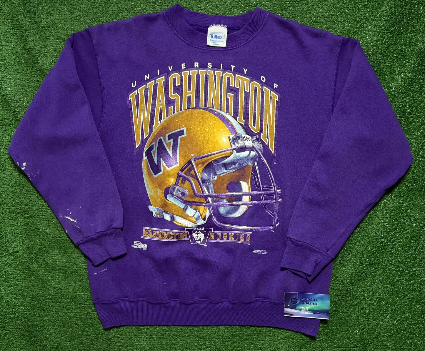 Vintage Washington Huskies Crewneck Helmet Salem Sportswear