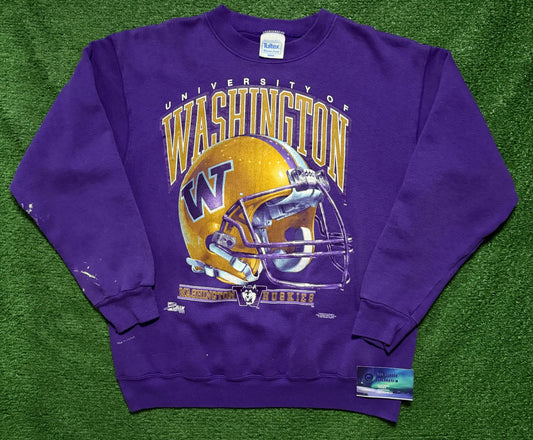 Vintage Washington Huskies Crewneck Helmet Salem Sportswear