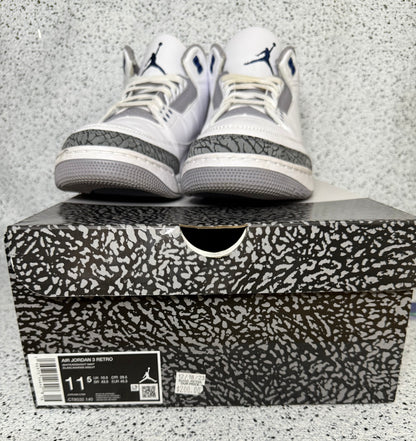 Jordan 3 Midnight Navy 11.5 Men/13 Women “Preowned”