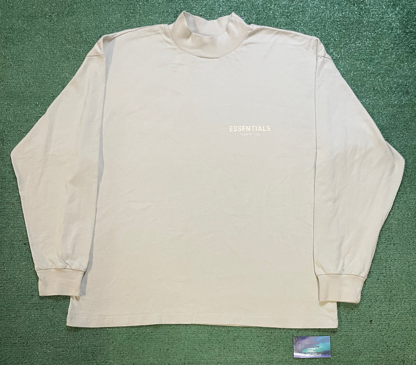 Fear of god Essentials beige mock neck longsleeve