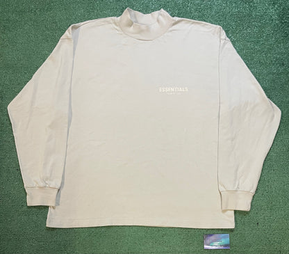 Fear of god Essentials beige mock neck longsleeve
