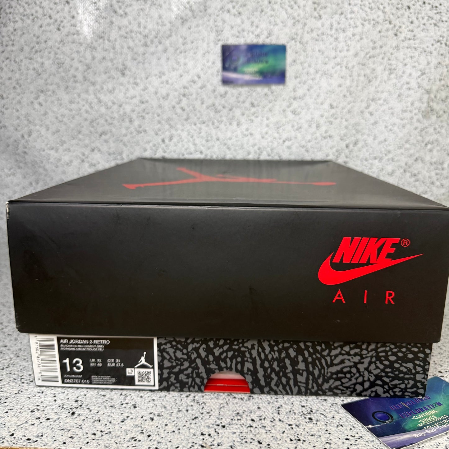 Jordan 3 Black Cement 13 Men “Preowned”