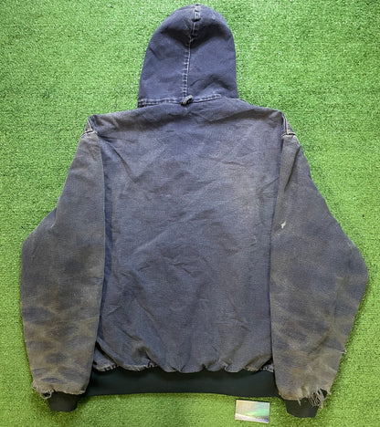 Vintage Carhartt navy blue hooded jacket