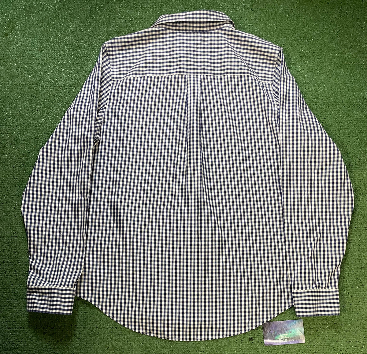 L.L. Bean white & blue button up