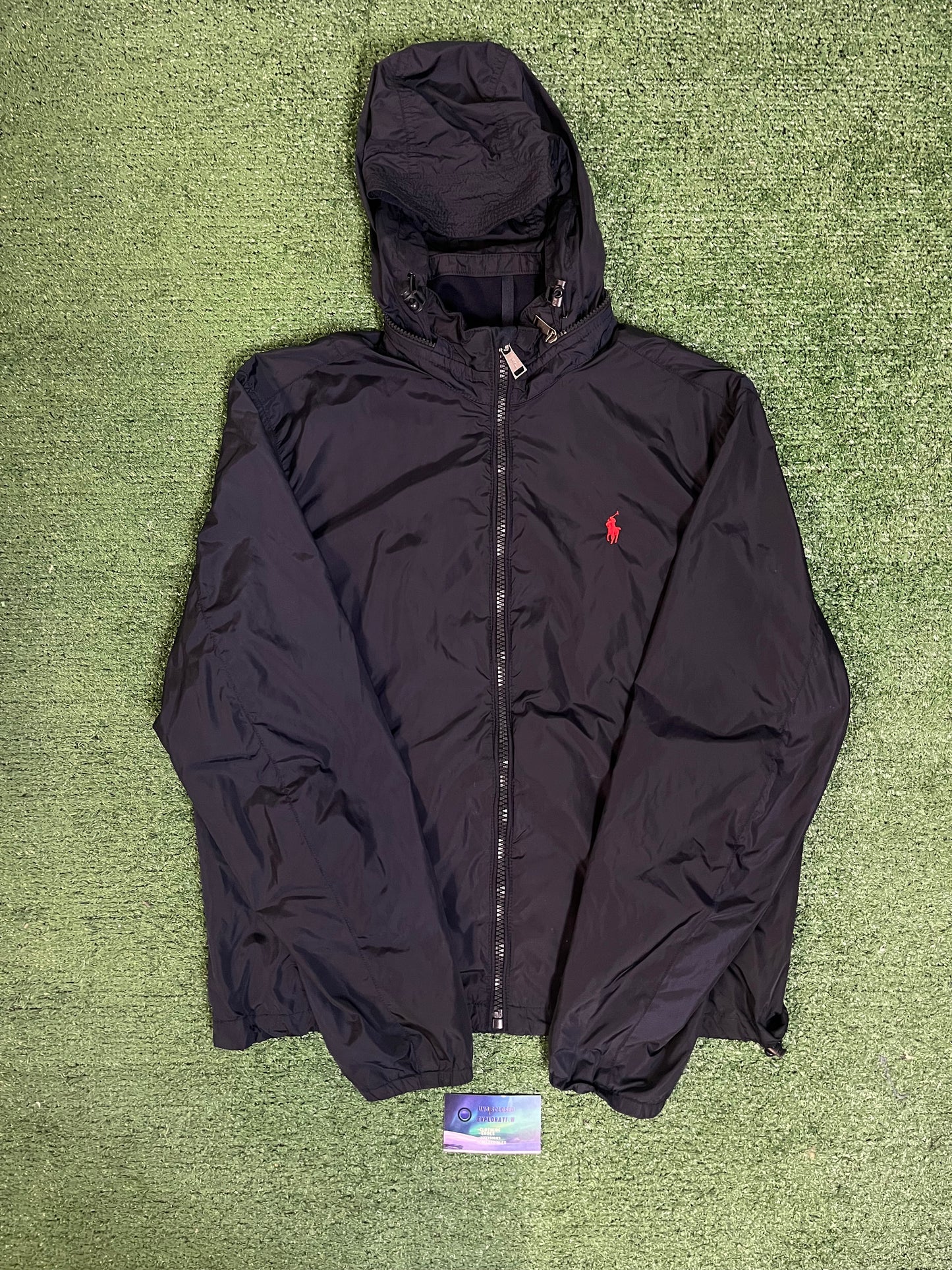 Polo Ralph Lauren Black and Red zip up windbreaker jacket