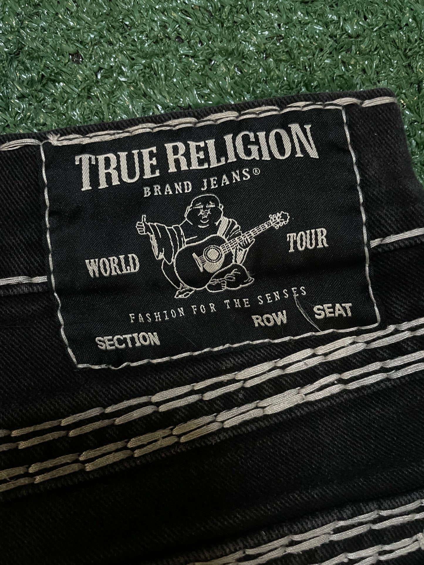 True Religion black & white Ricky jeans