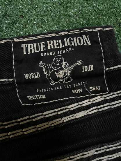 True Religion black & white Ricky jeans