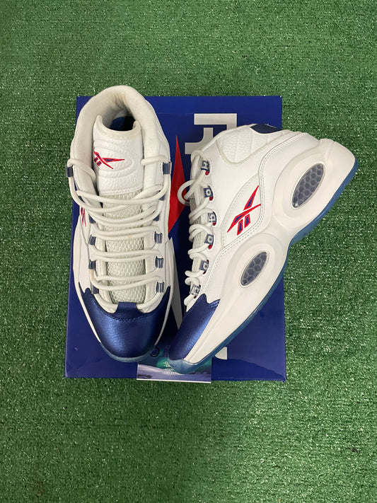 Reebok question mid blue toe