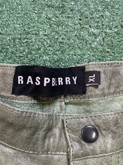 Gv Gallery raspberry hills green leather shorts