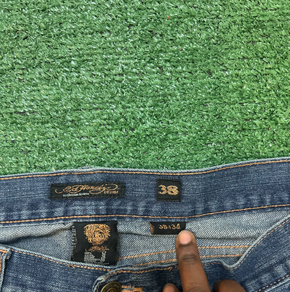 Vintage Ed Hardy eagle embroidered jeans