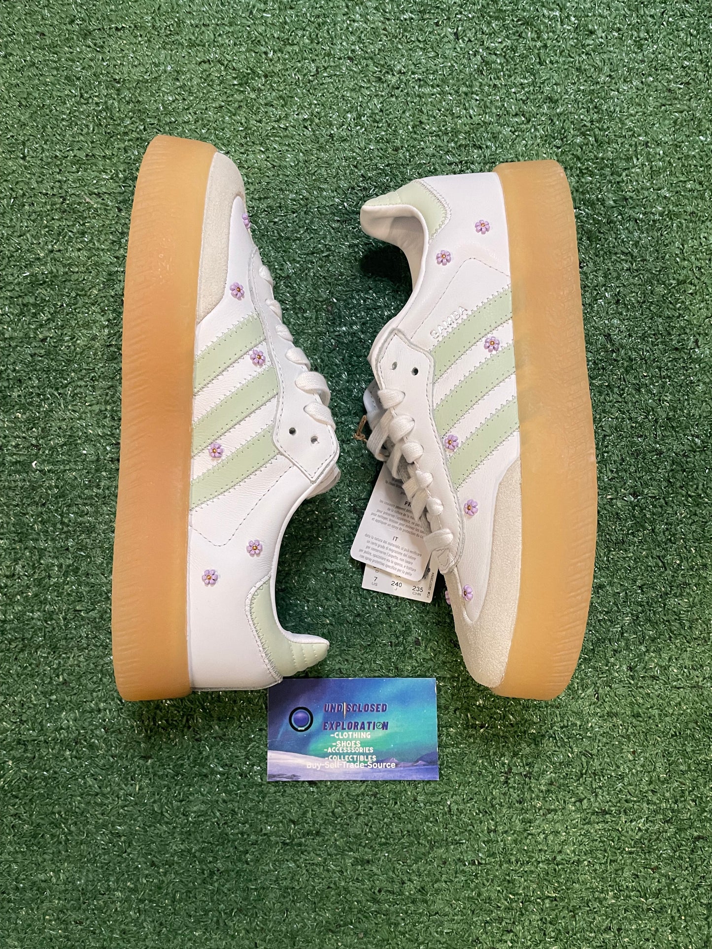 Adidas Sambae floral white linen green gum