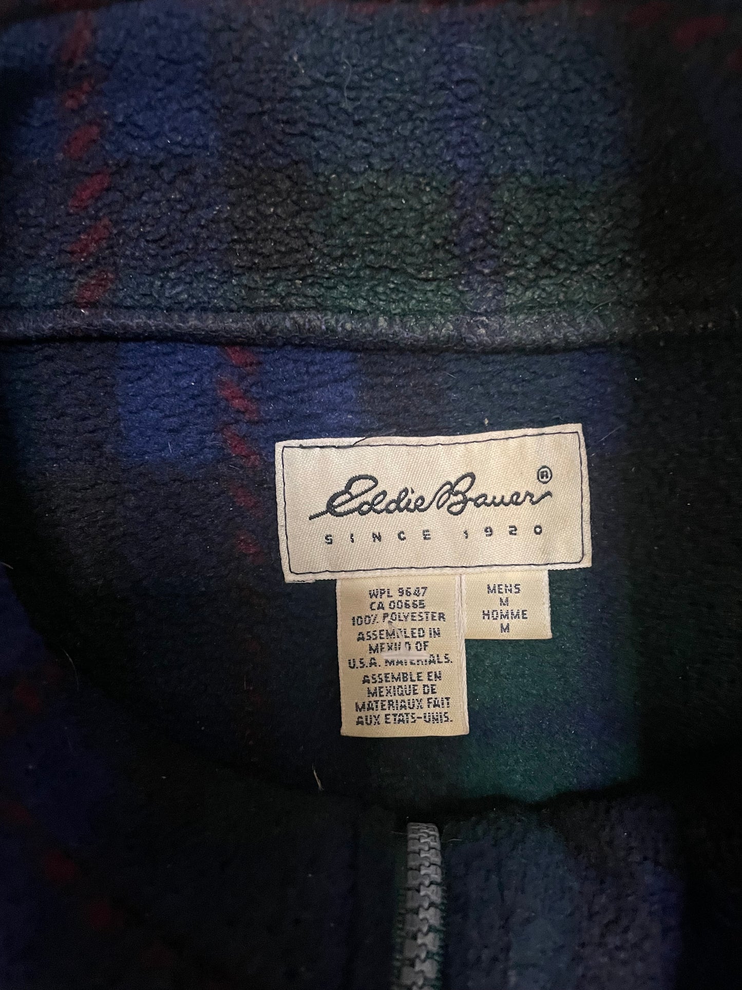 Vintage Eddie Bauer plaid quarter zip