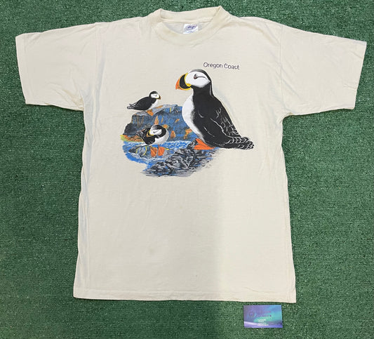Vintage 1990s Oregon Coast Puffins tee