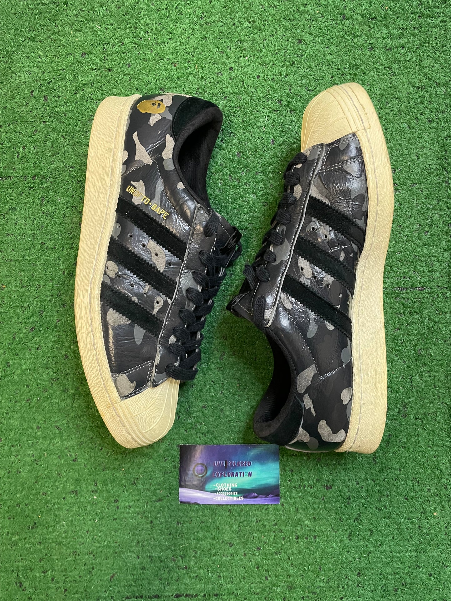 Adidas superstar X Bape undefeated black camo size 8.5men/10women