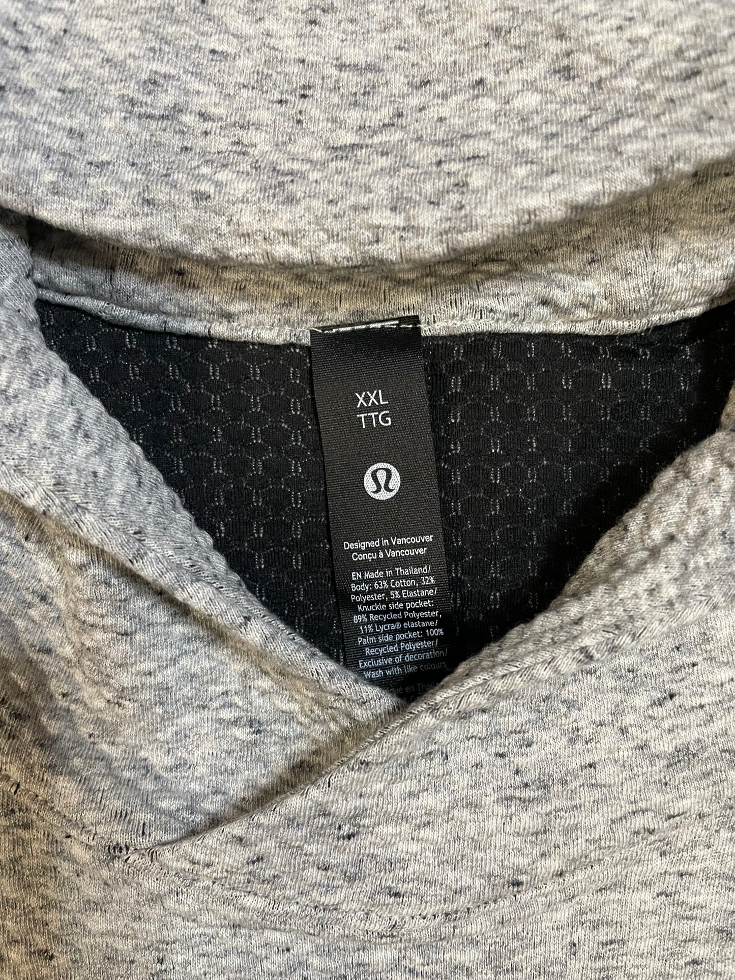lululemon textured double knit heather light grey hoodie
