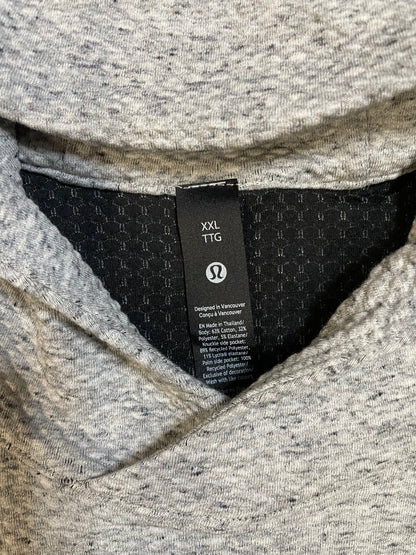 lululemon textured double knit heather light grey hoodie