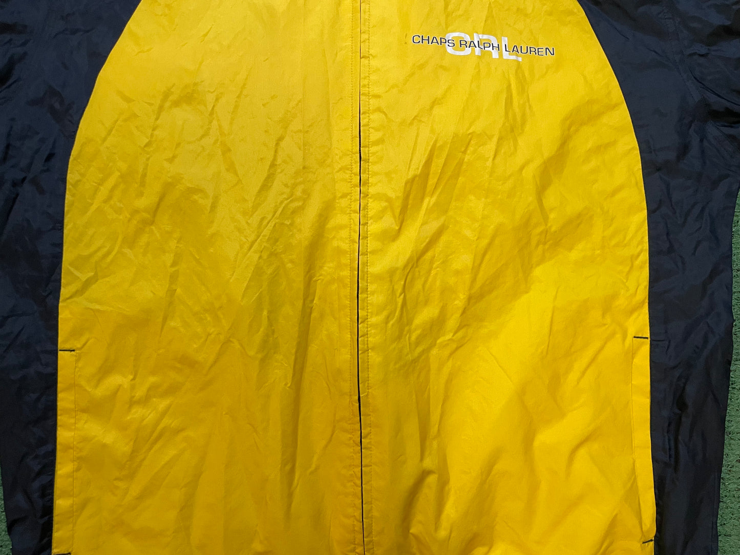 Vintage 1990s CHAPS Ralph Lauren yellow windbreaker jacket