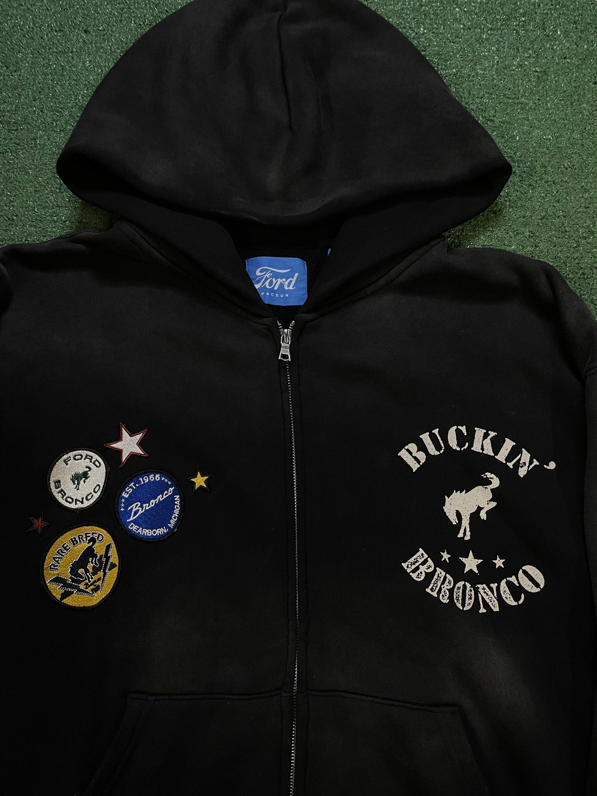 Ford Bronco patch zip up hoodie