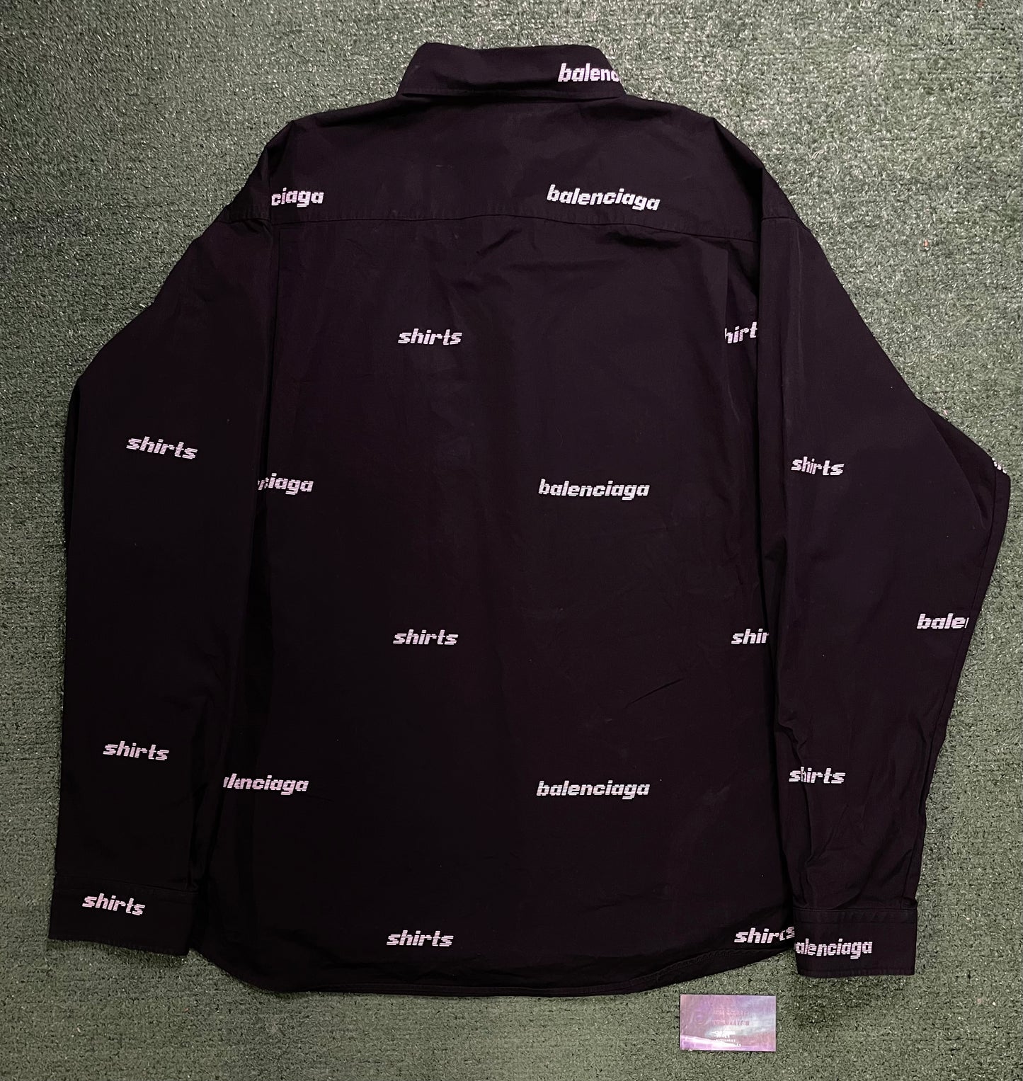 Balenciaga slogan logo button up shirt