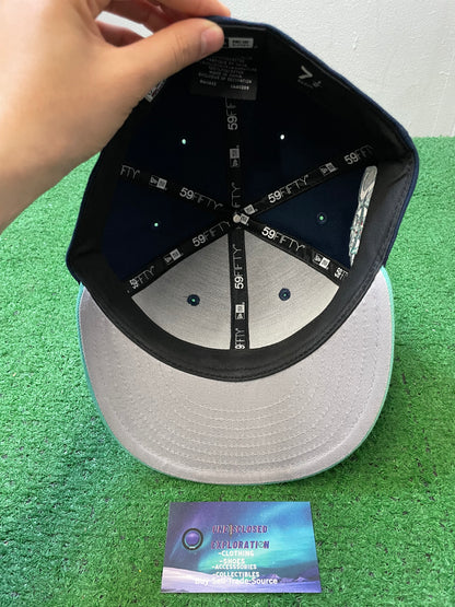 Seattle Mariners navy and teal 20th anniversary  new era fitted hat