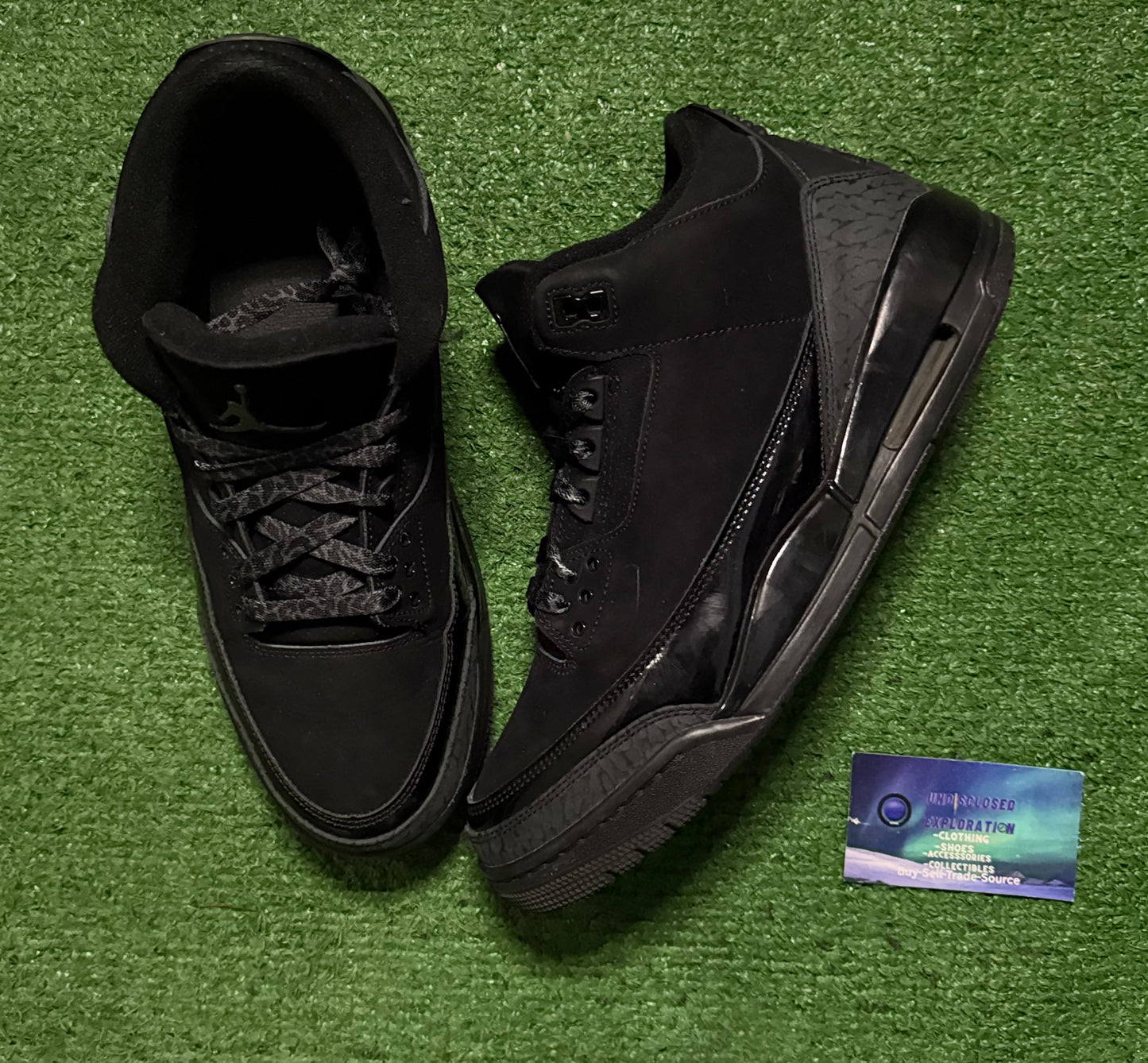 Jordan 3 Black Cat 10.5 Men/12 Women “Preowned”
