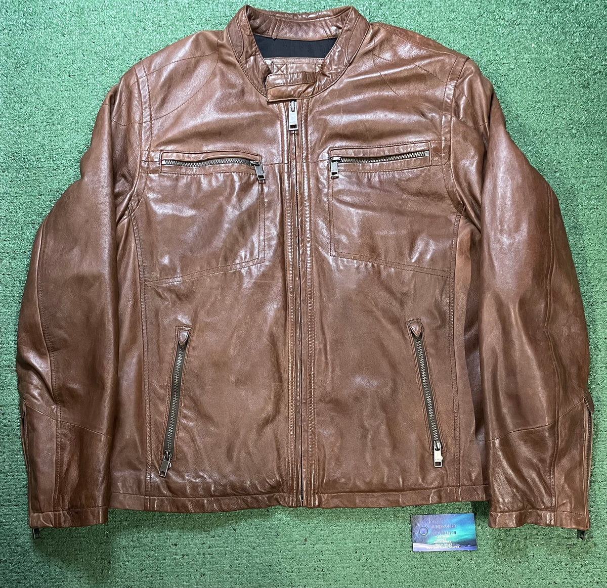 Marc New York brown Leather moto jacket