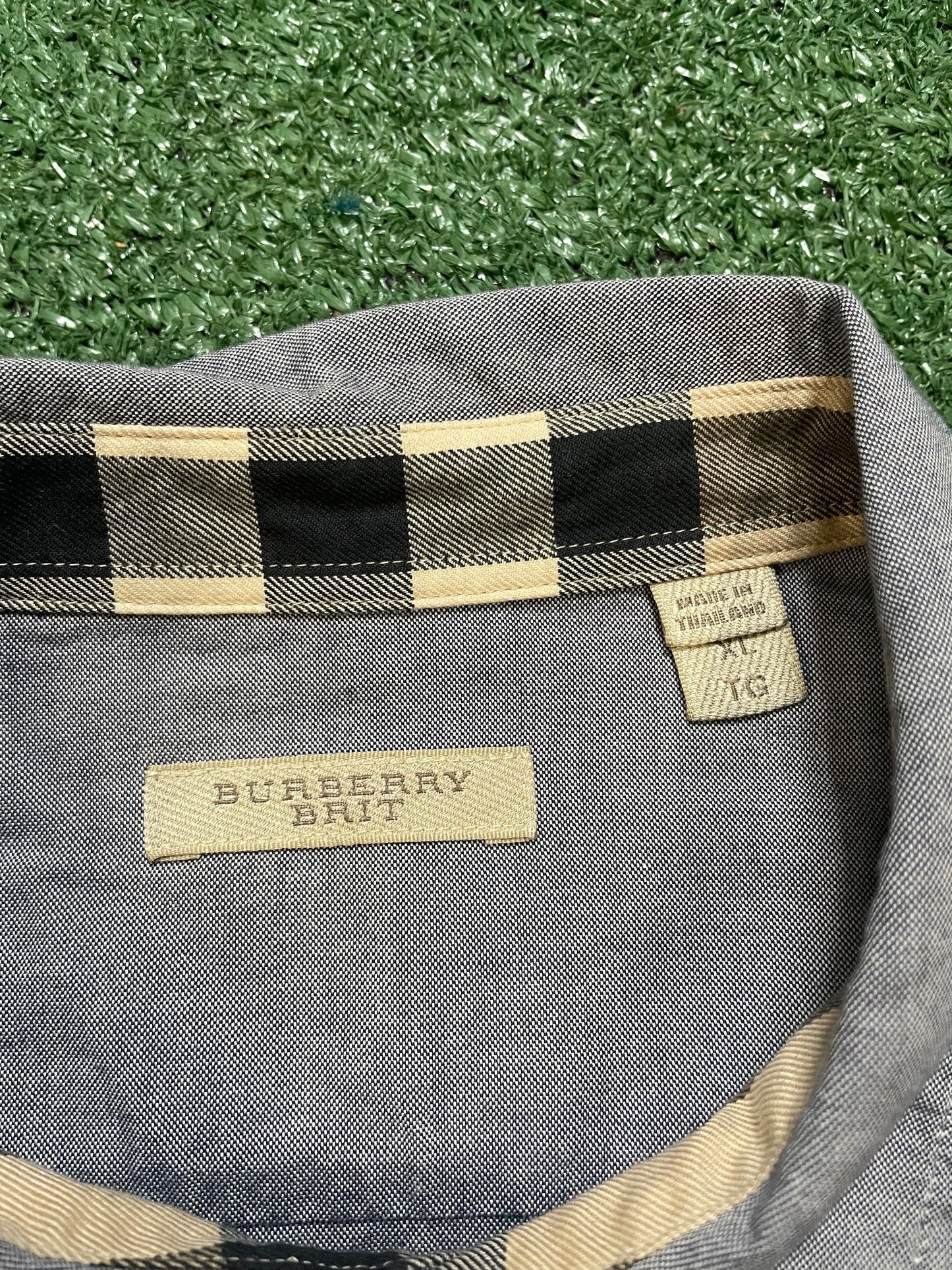 Burberry Grey Chambray Button up