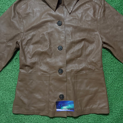 Vince Lamb Leather Shirt Jacket