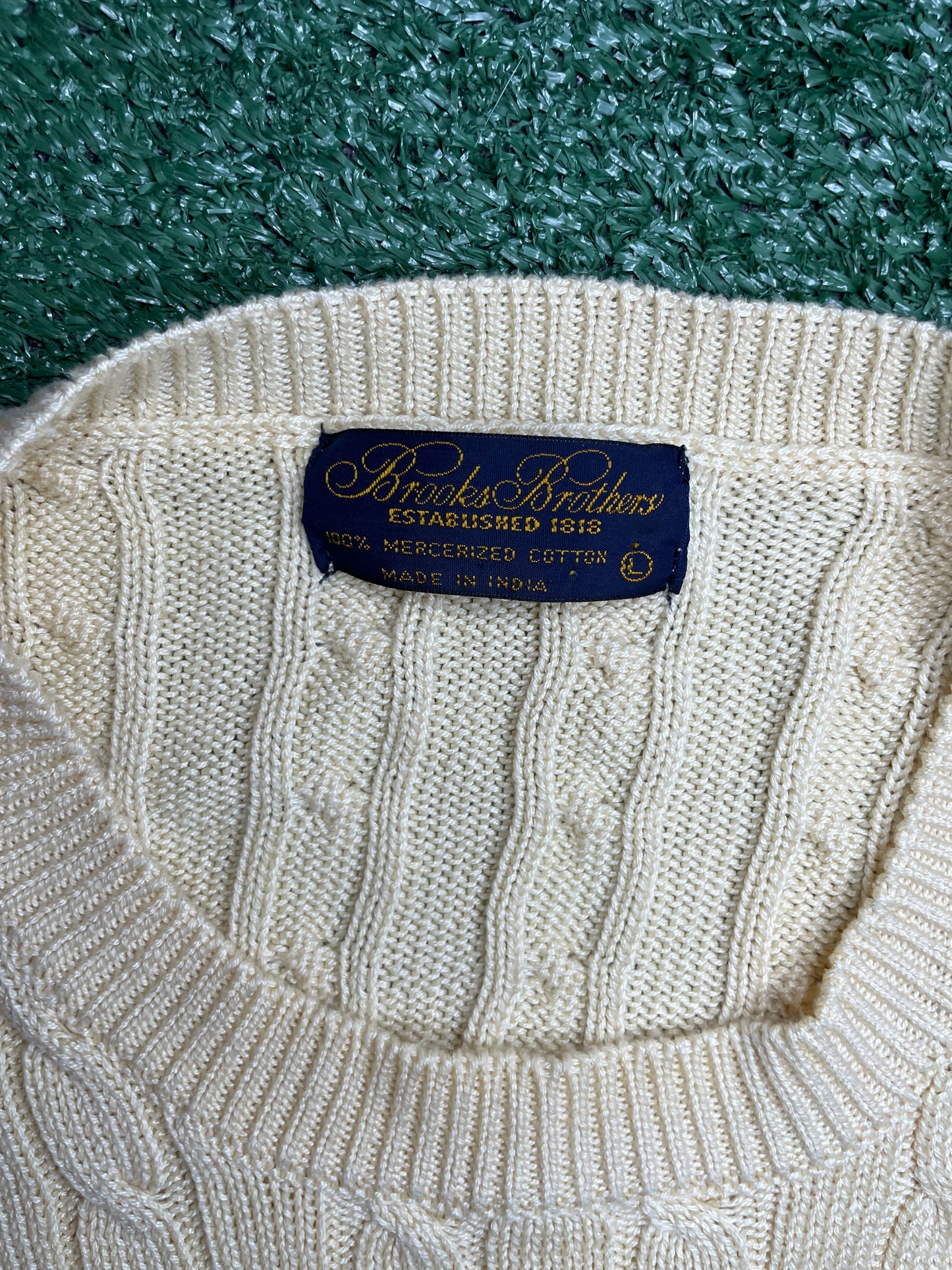 Vintage 1990s Brooks Brothers Cable knit crewneck