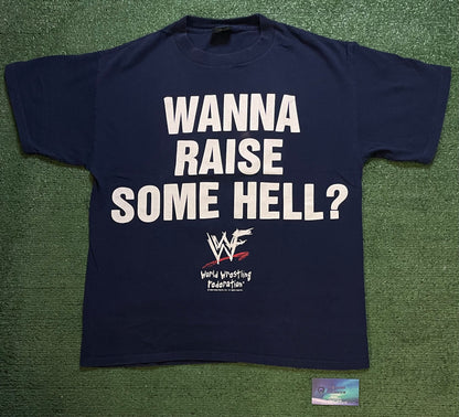 vintage 1990s WWF Stone Cold Steve Austin's Wanna Raise Some Hell? Tee