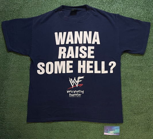 vintage 1990s WWF Stone Cold Steve Austin's Wanna Raise Some Hell? Tee