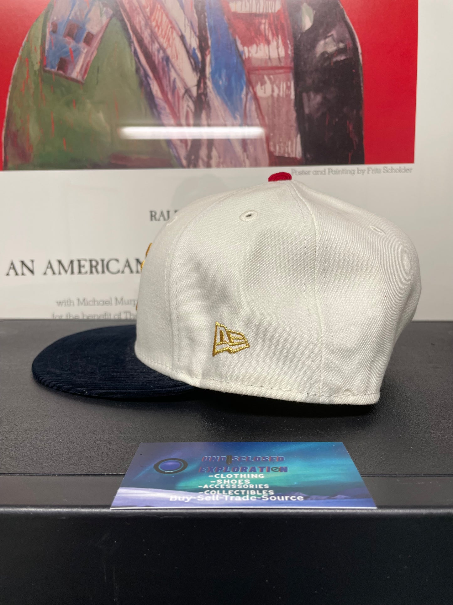 New York Yankees cream American flag fitted hat