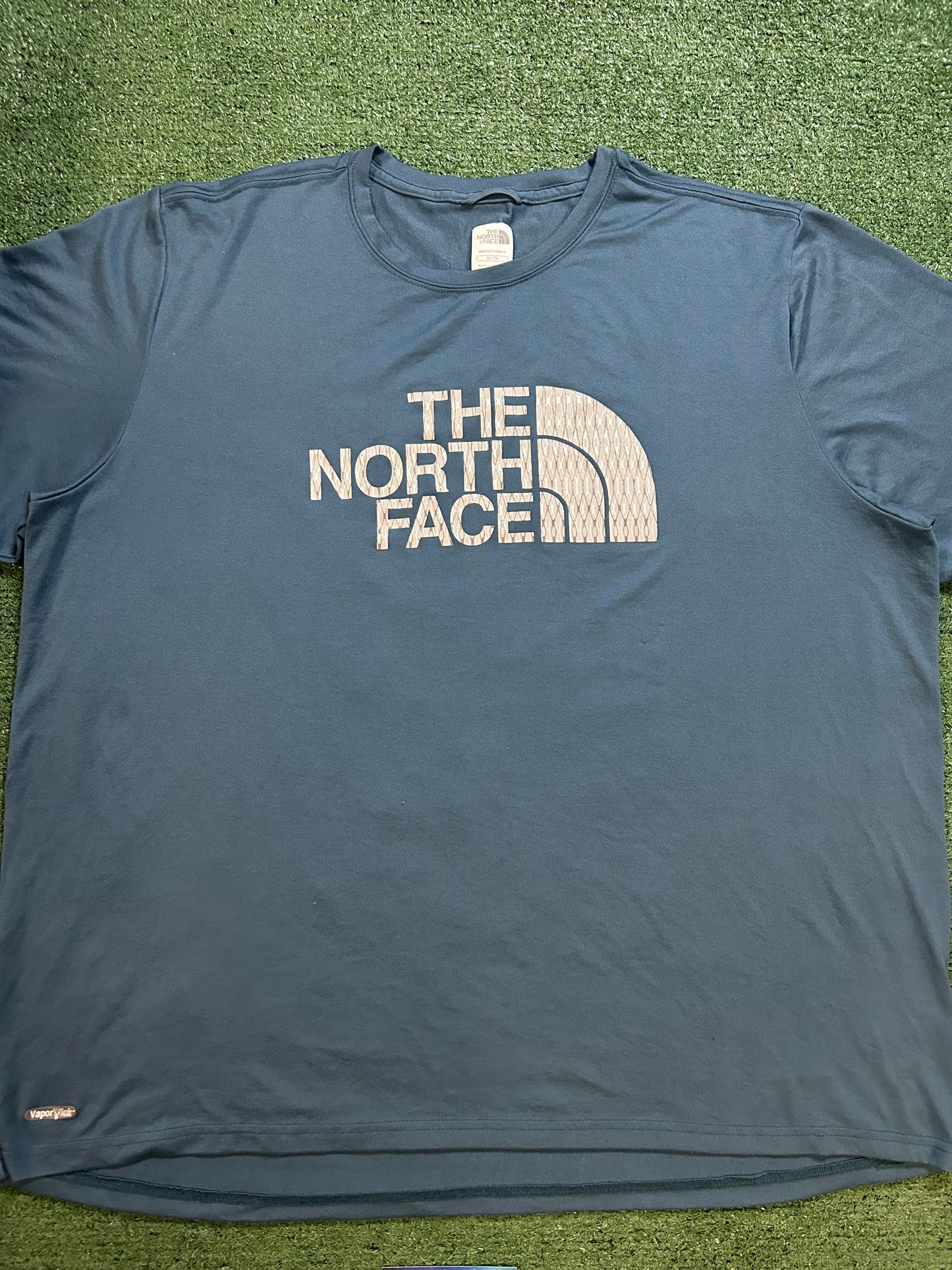North face blue half dome logo tee