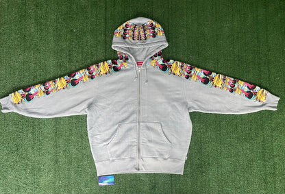 Supreme skulls zip up hoodie light slate