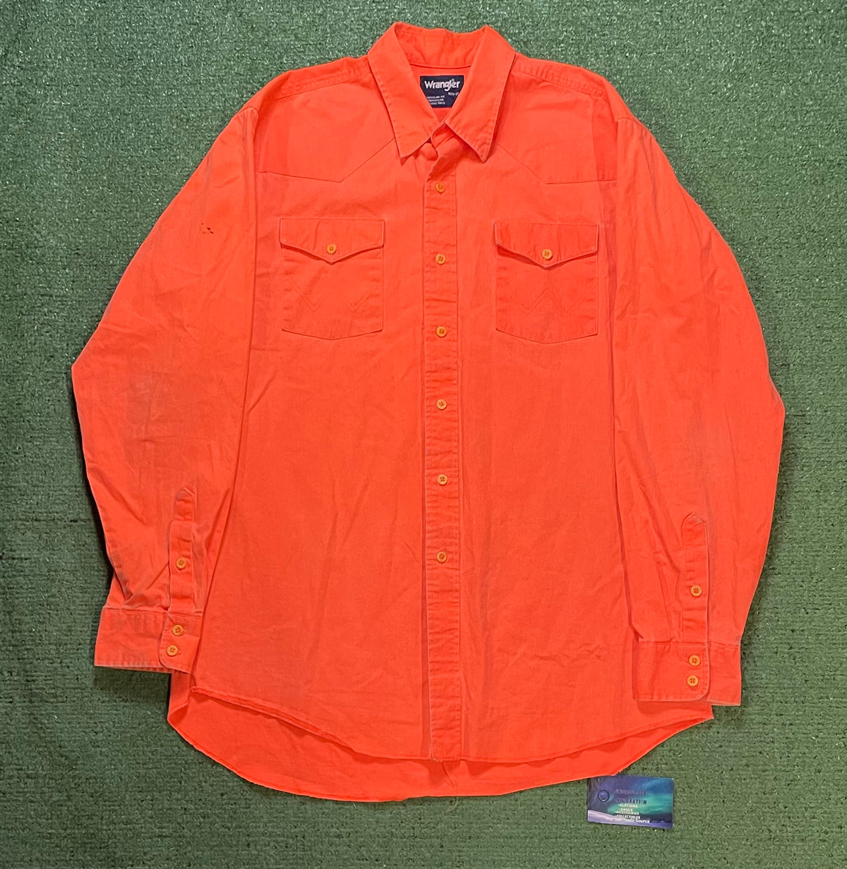 Vintage Wrangler vibrant orange western button up