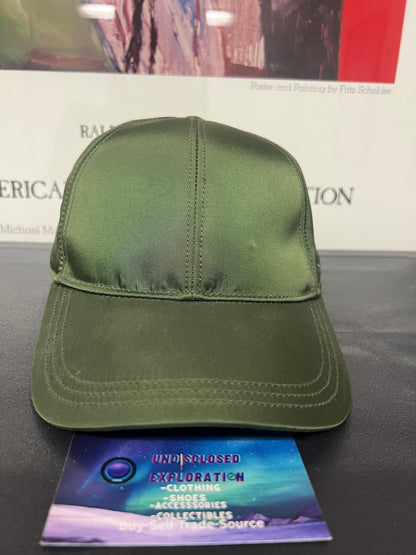 Prada embroidered olive hat