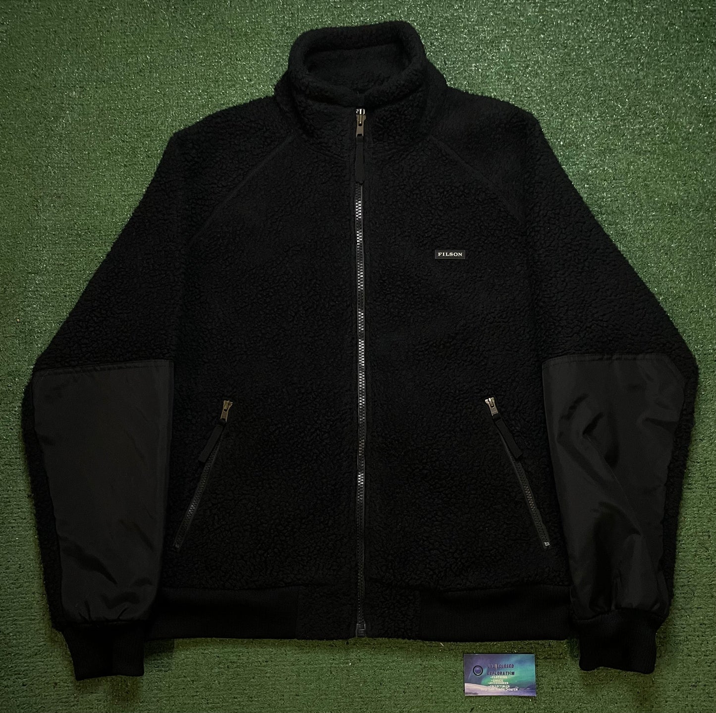 Filson black Sherpa fleece jacket
