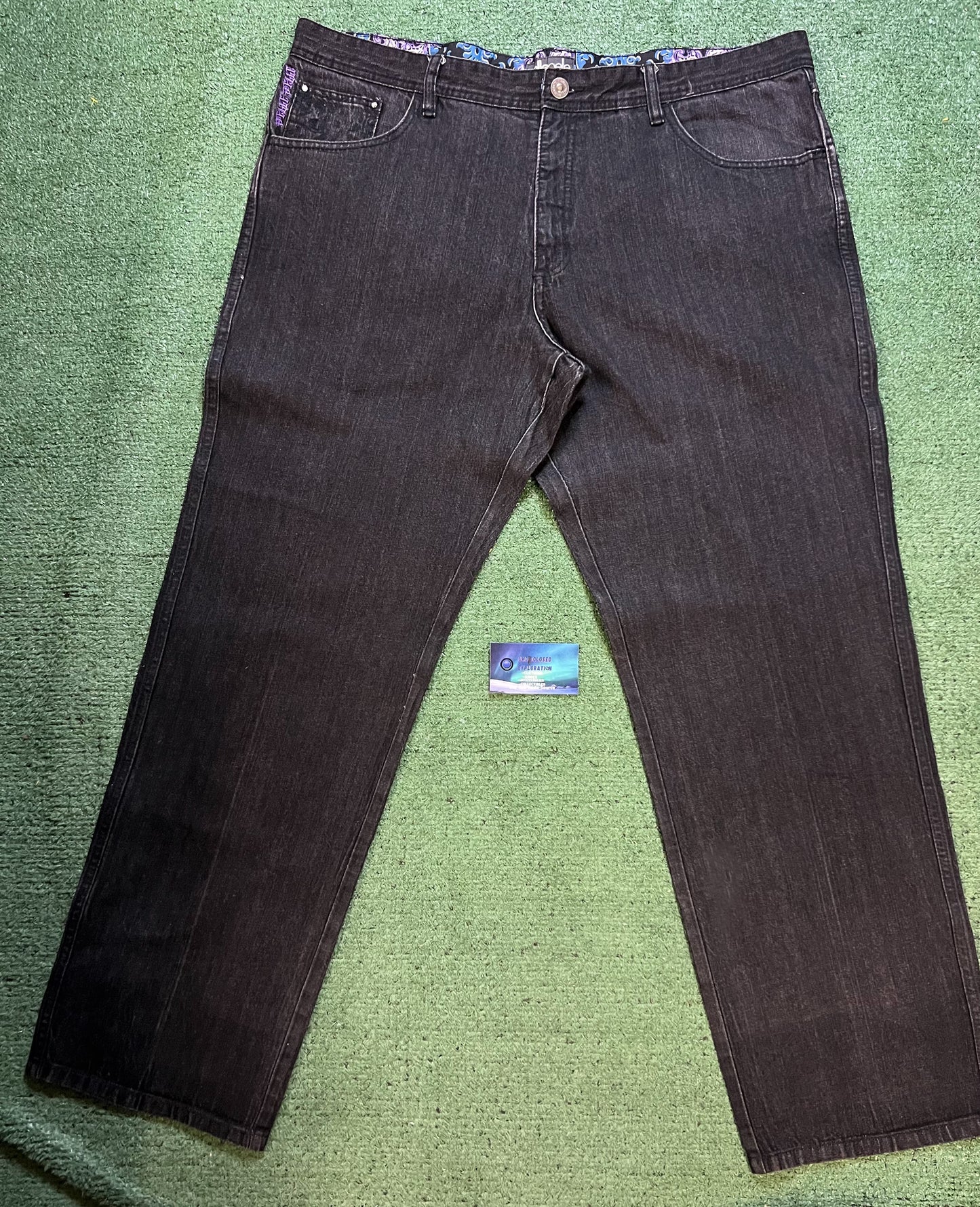 Vintage Pelle Pelle embroidered spiral jeans