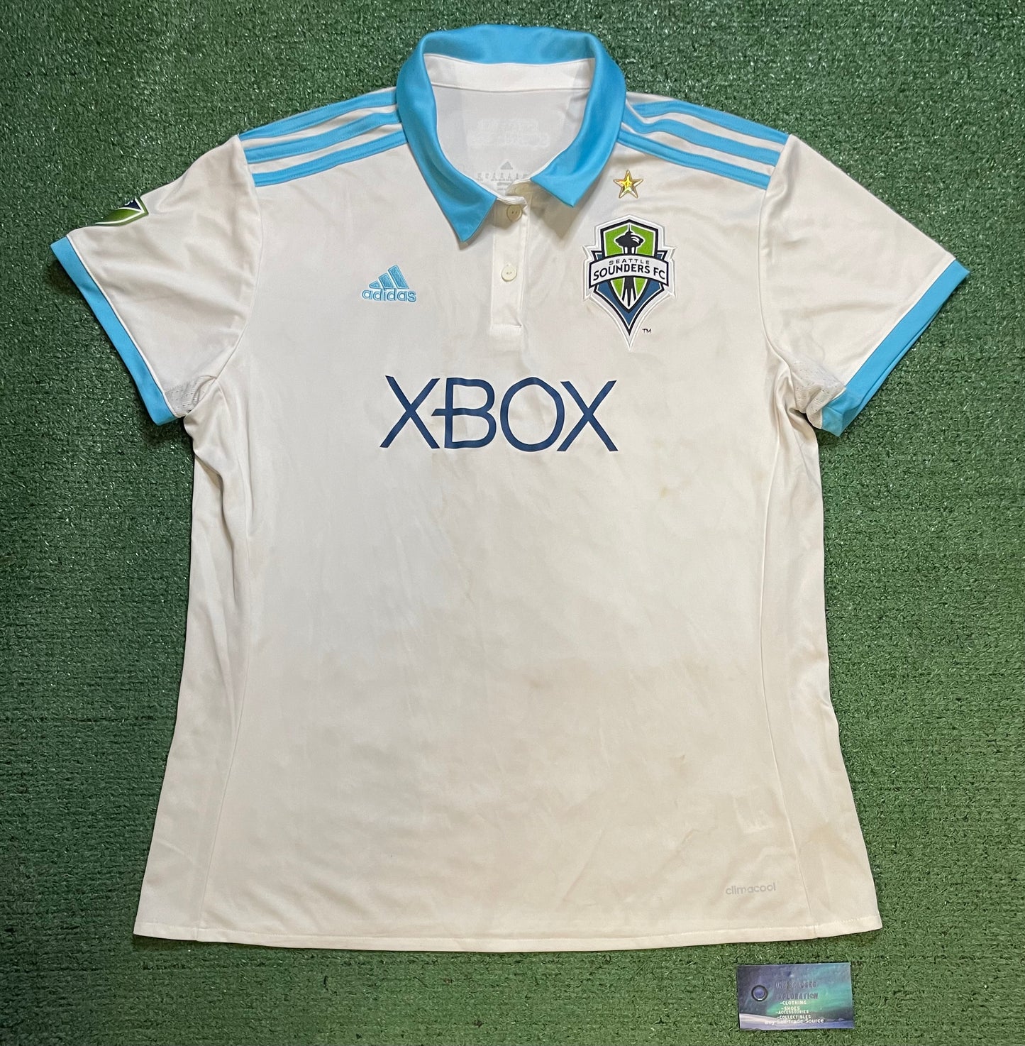Seattle Sounders 2017/2018  white and blue away jersey