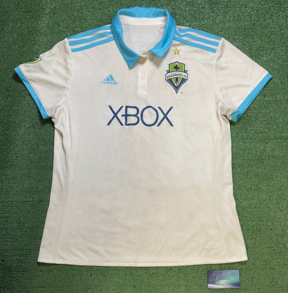 Seattle Sounders 2017/2018  white and blue away jersey