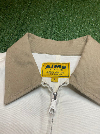 Aime Leon dore white mechanic jacket