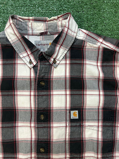 Carhartt black and white button up short sleeve