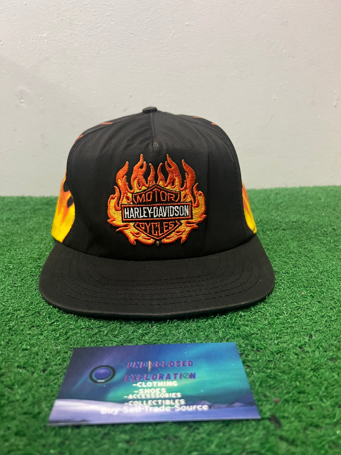 Vintage 1990s Harley Davidson flame hat