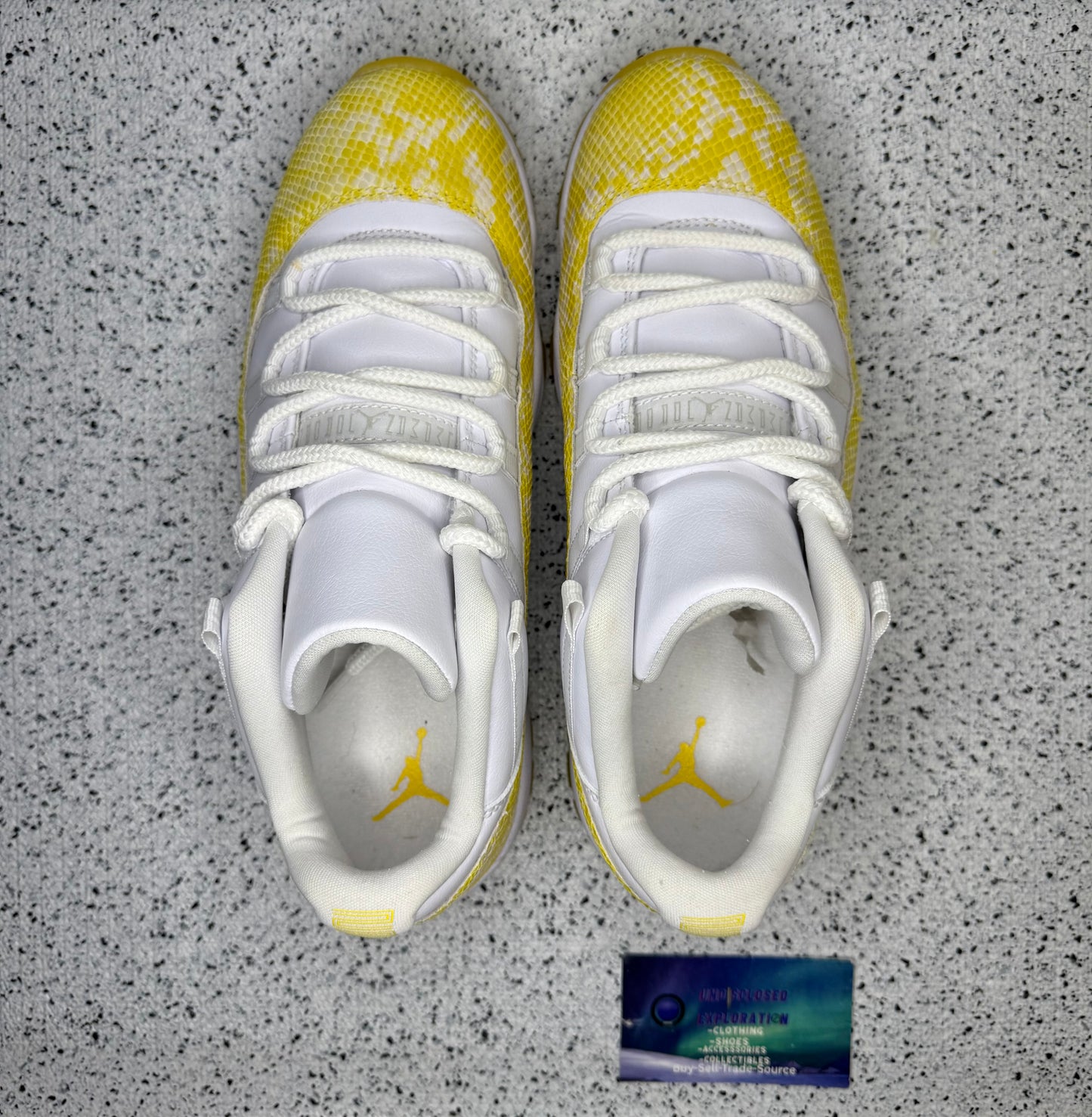 Jordan 11 Low Yellow SnakeSkin 9 Men/10.5 Women “Preowned”