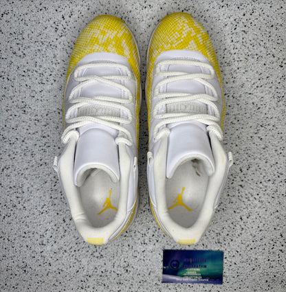 Jordan 11 Low Yellow SnakeSkin 9 Men/10.5 Women “Preowned”