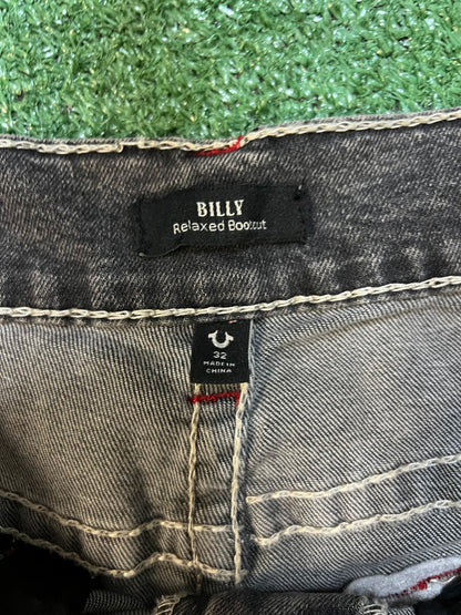 True religion grey embroidered pocket jeans