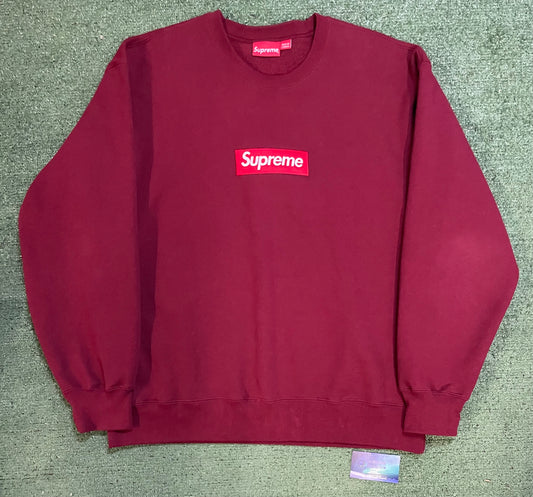 Supreme cardinal red box logo crewneck