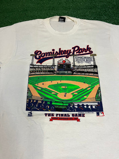 Vintage 1990 Chicago white Sox comiskey park tee